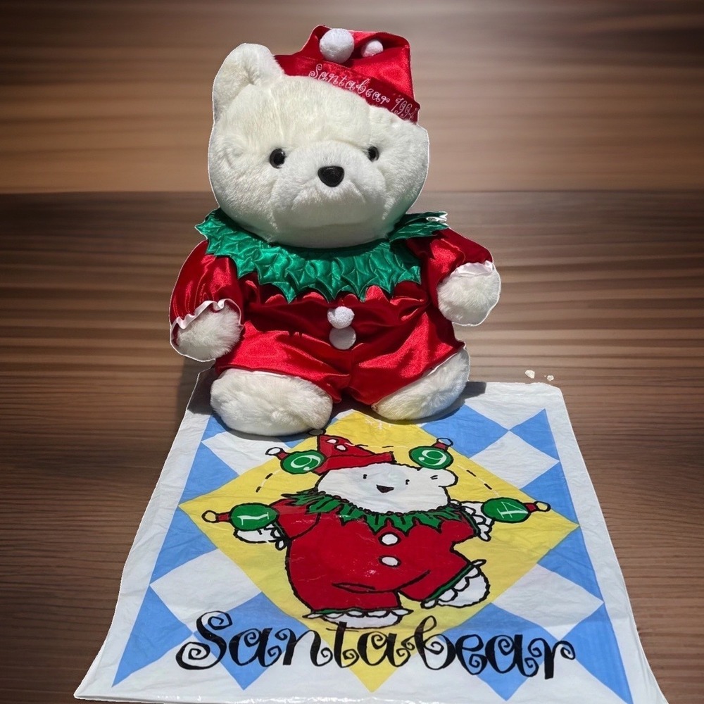 Dayton Hudson 1994 Santabear Jester Clown Outfit Santa Bear With Bag